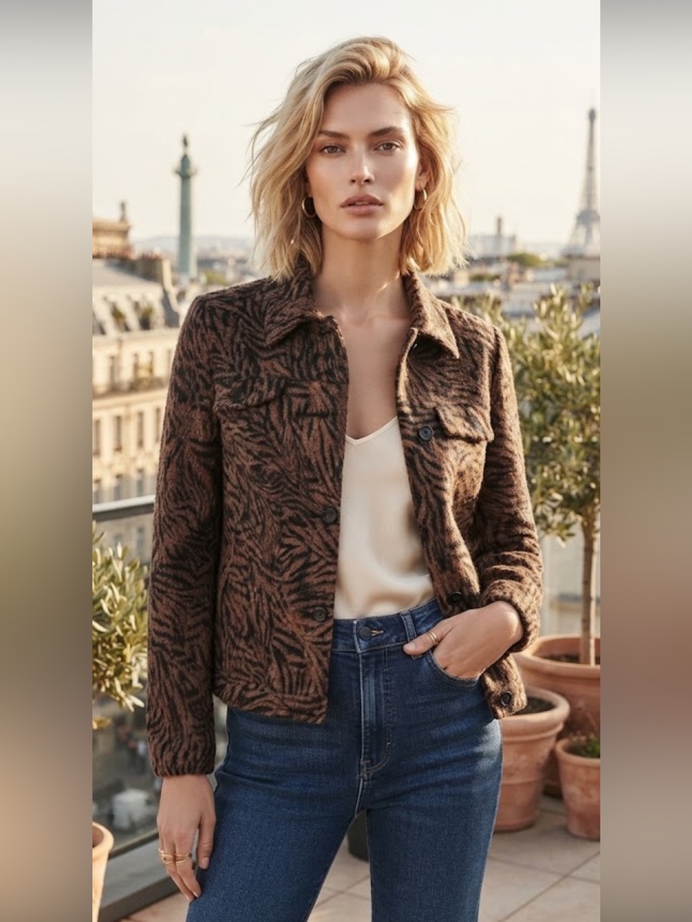 Charter Club animal print jacket